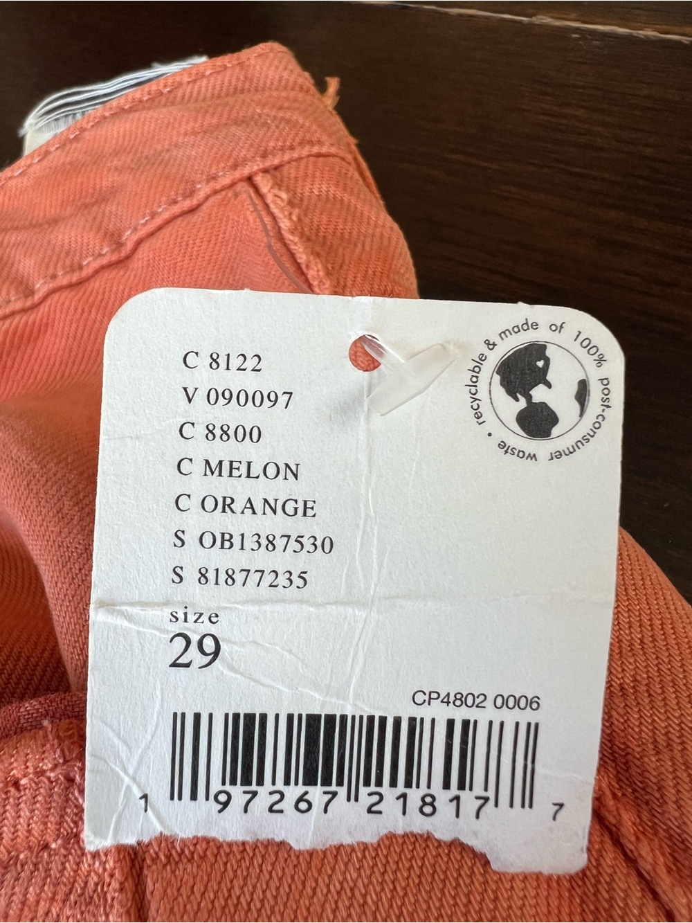 Free people We The Free NWT Old West Slouchy Jeans Women’s 29 Orange High Rise - Picture 5 of 16